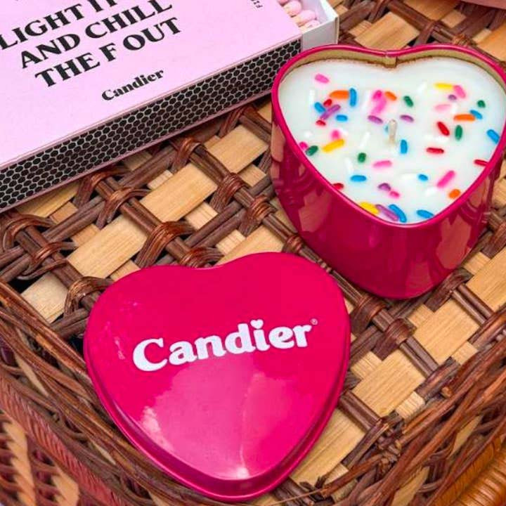 Candier Sprinkle Heart Travel Candle