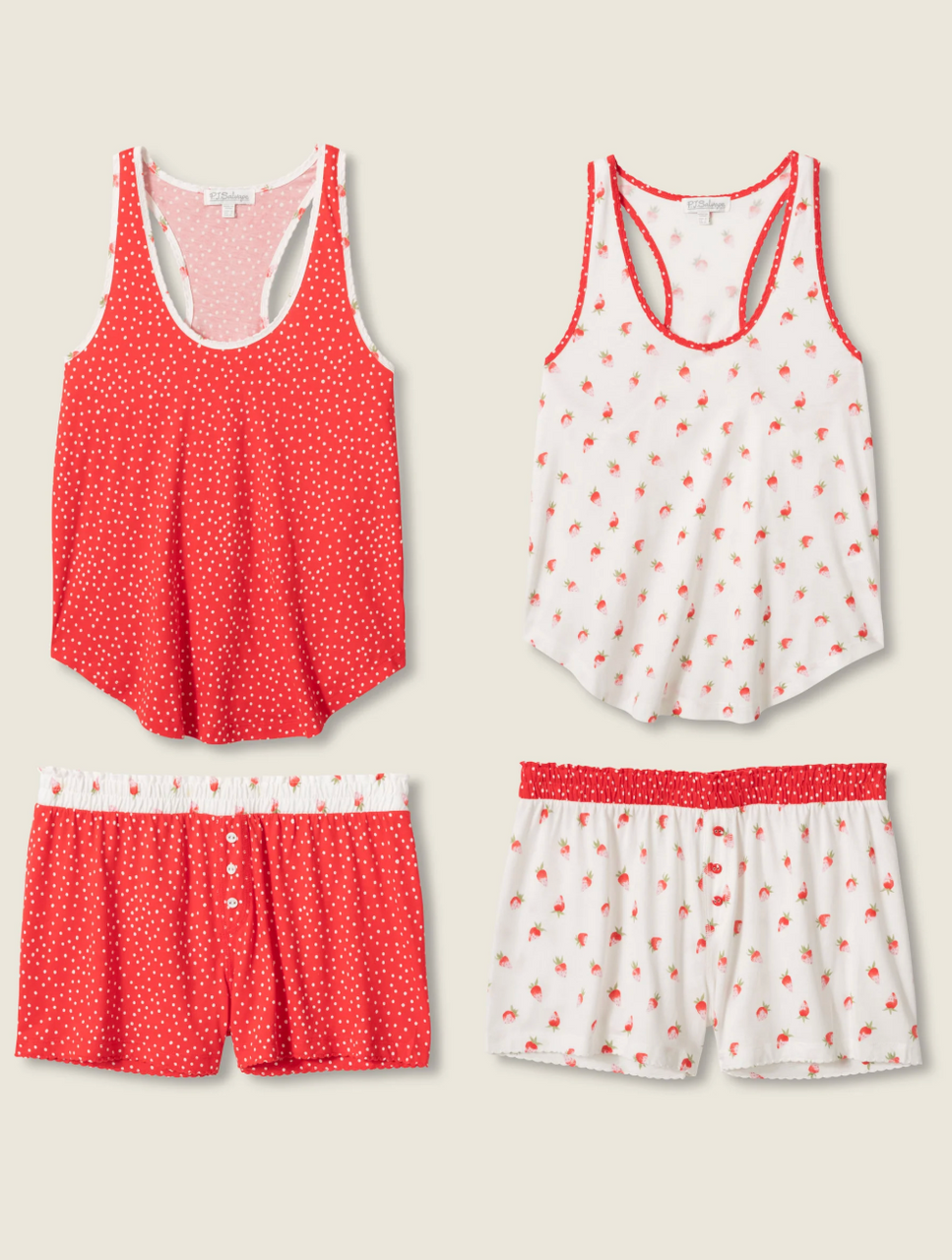 PJ Salvage Women's Mix & Match Strawberry Dreams Sleep Set