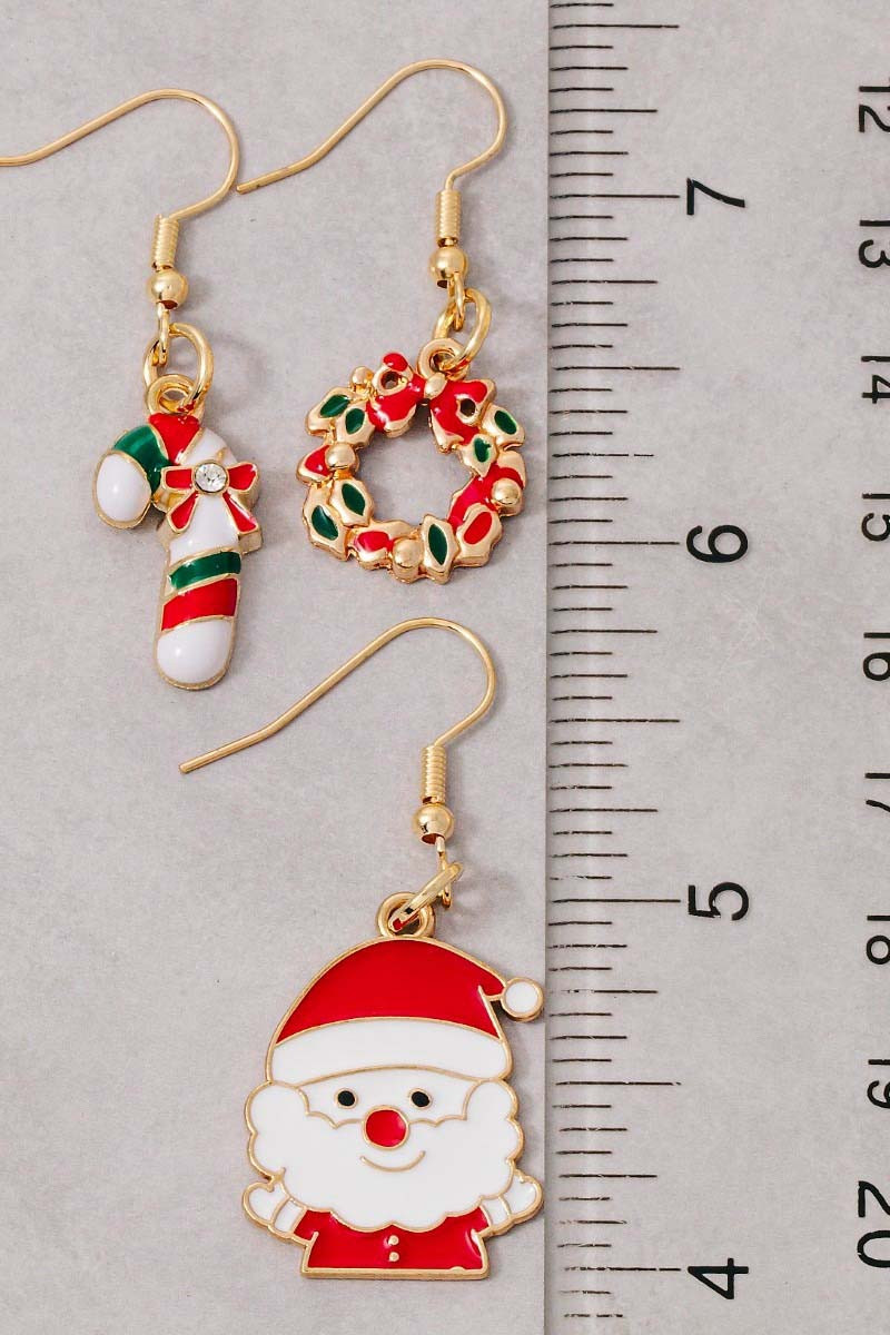 Christmas Three Pair Dangle Earring Set