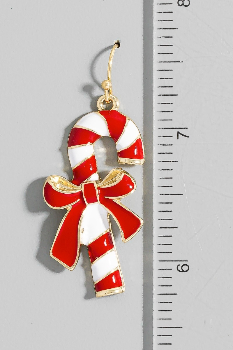 Candy Cane Christmas Holiday Dangle Earrings