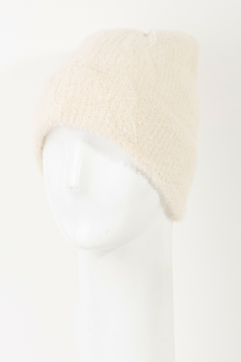 Fuzzy Ribbed Beanie