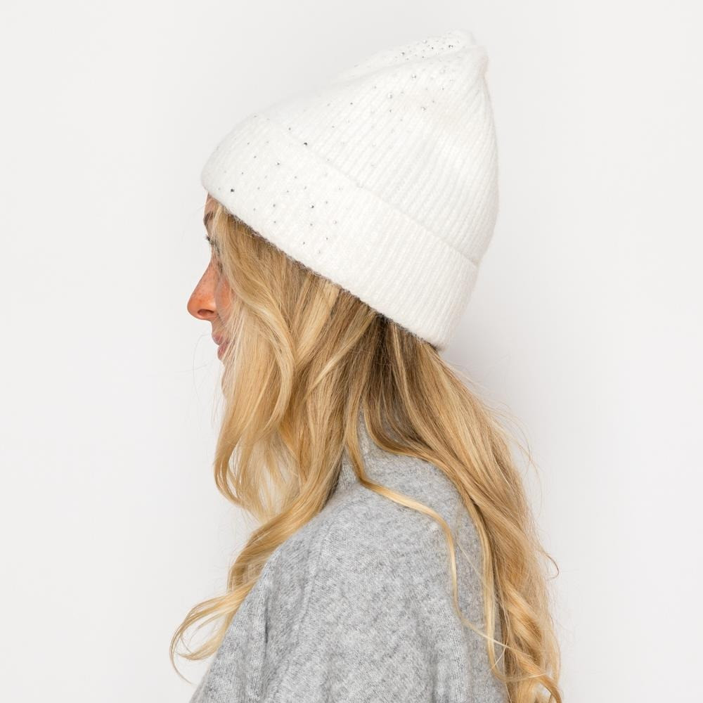 Rhinestone Gradient Studded Knit Beanie 3 Rhinestone Gradient Studded Knit Beanie