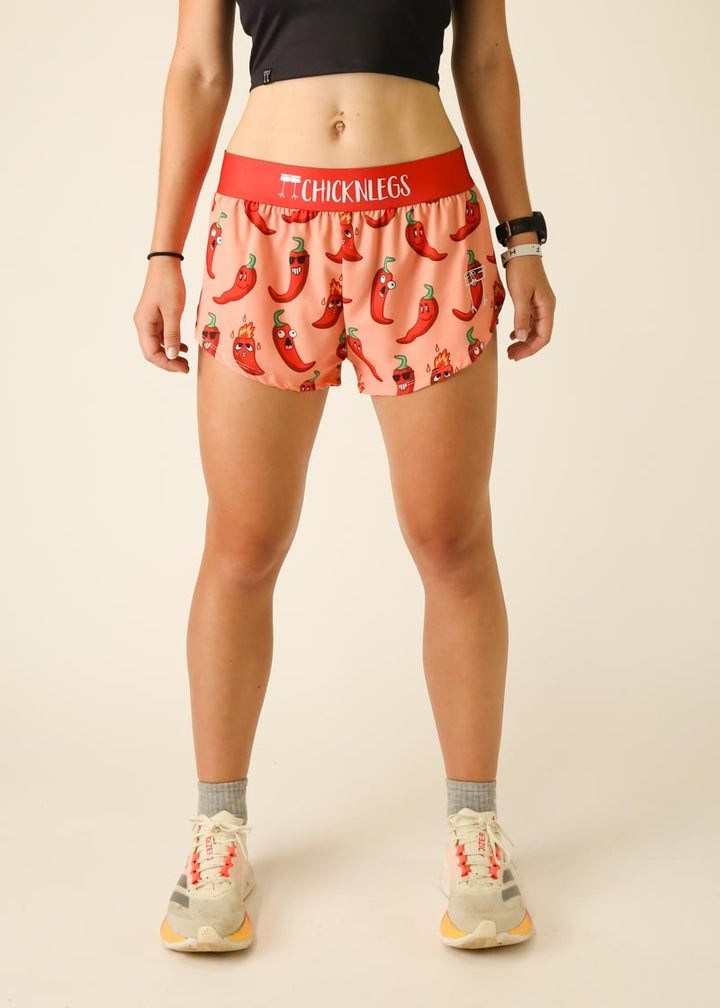 ChicknLegs Women's Chase Pack Chilis 1.5" Split Running Shorts