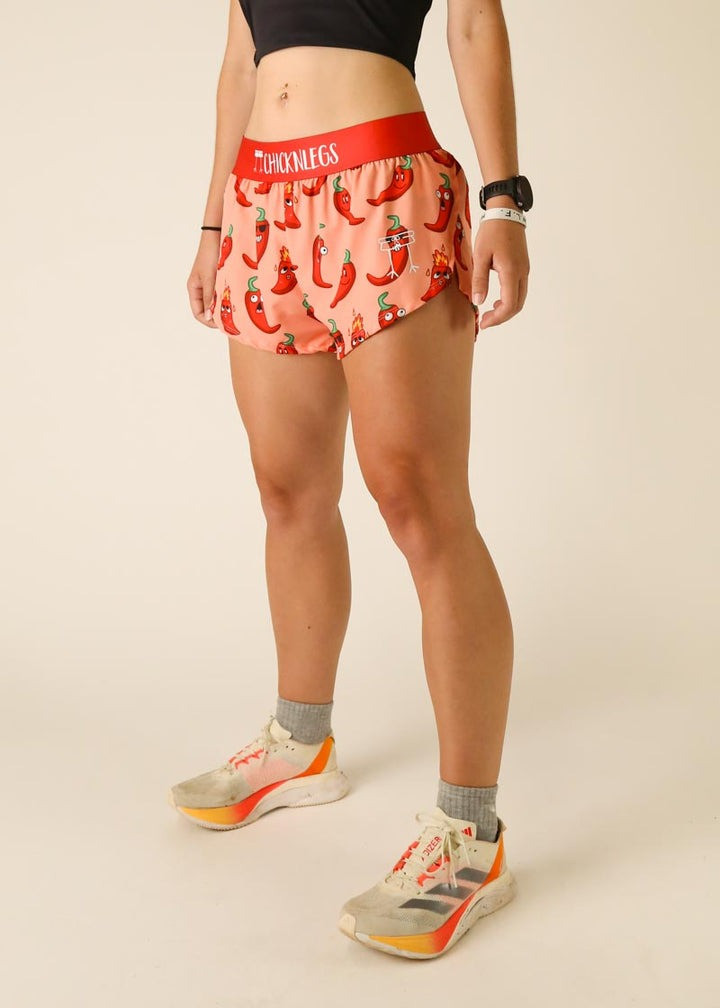 ChicknLegs Women's Chase Pack Chilis 1.5" Split Running Shorts
