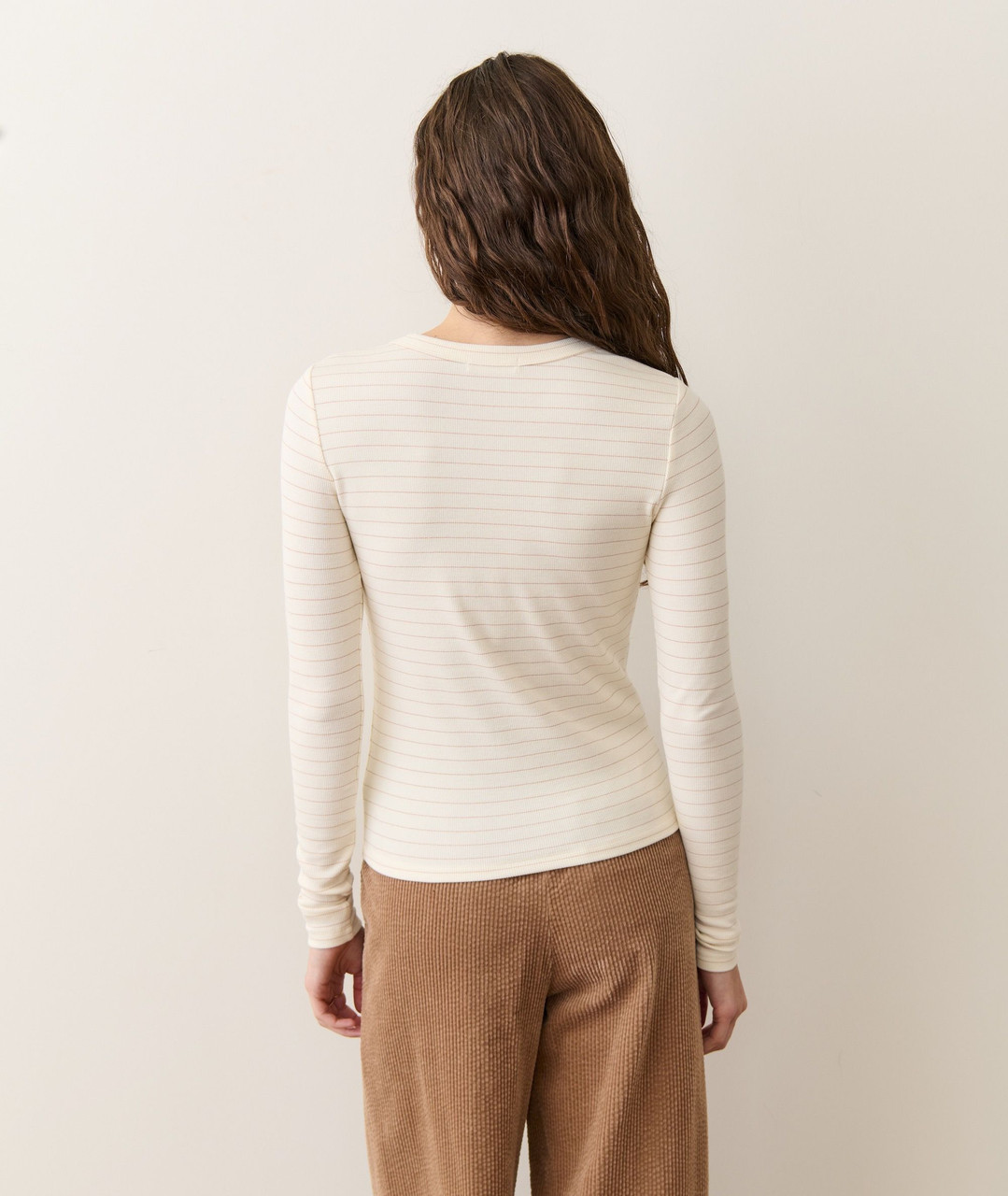 Marine Layer Women's Lexi Rib Stripped Long Sleeve