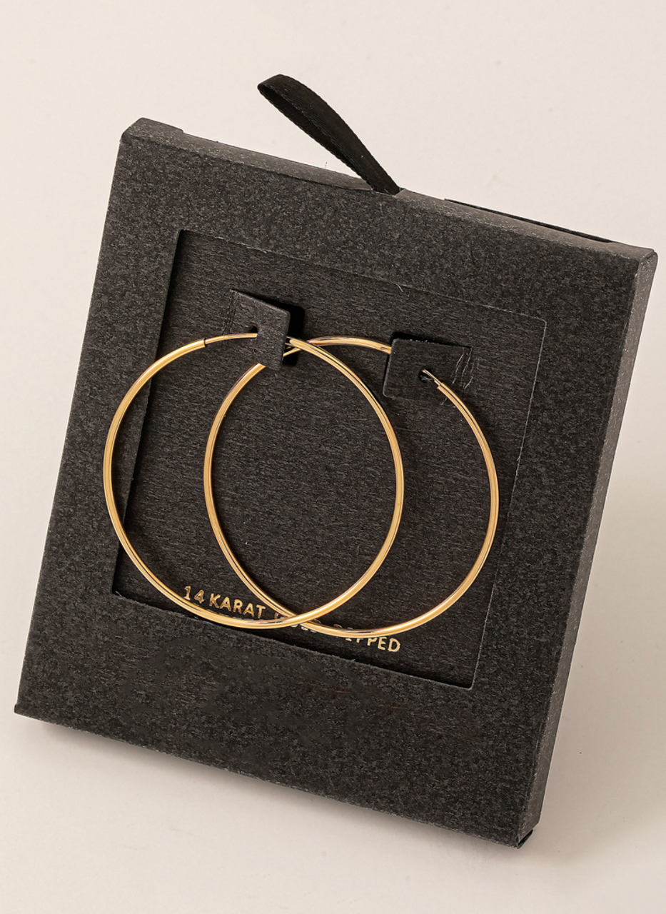 Secret Box Thin Hoop Earrings