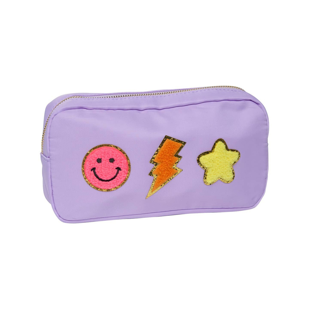 Daily Candy Smiley Bolt Star Patch Nylon Pouch