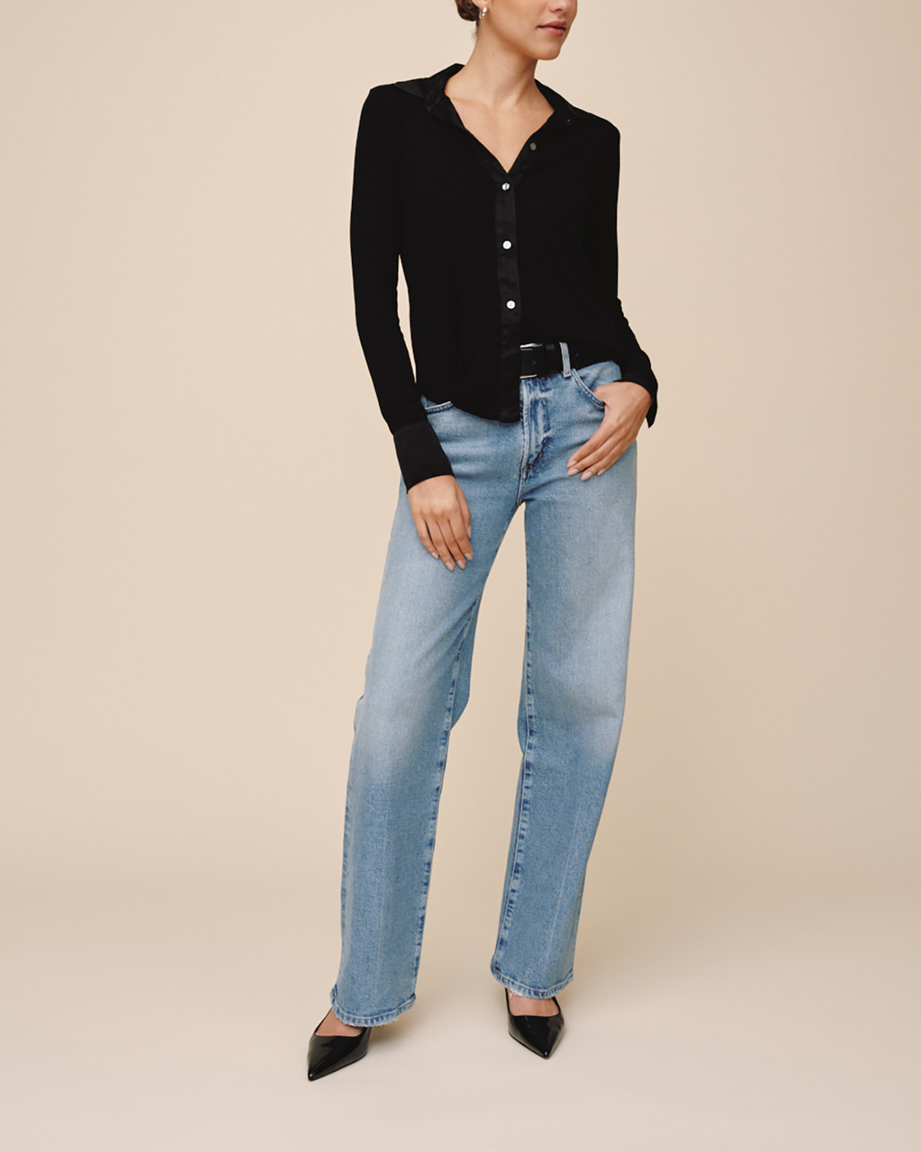 Bella Dahl Women's Mixed Button Down Top