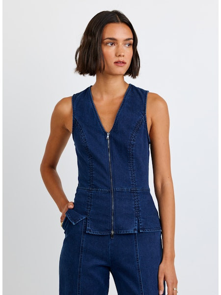 Bella Dahl Women's Seamed Zip Vest