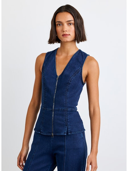 Bella Dahl Women's Seamed Zip Vest