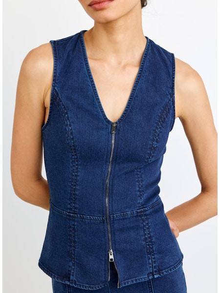 Bella Dahl Women's Seamed Zip Vest