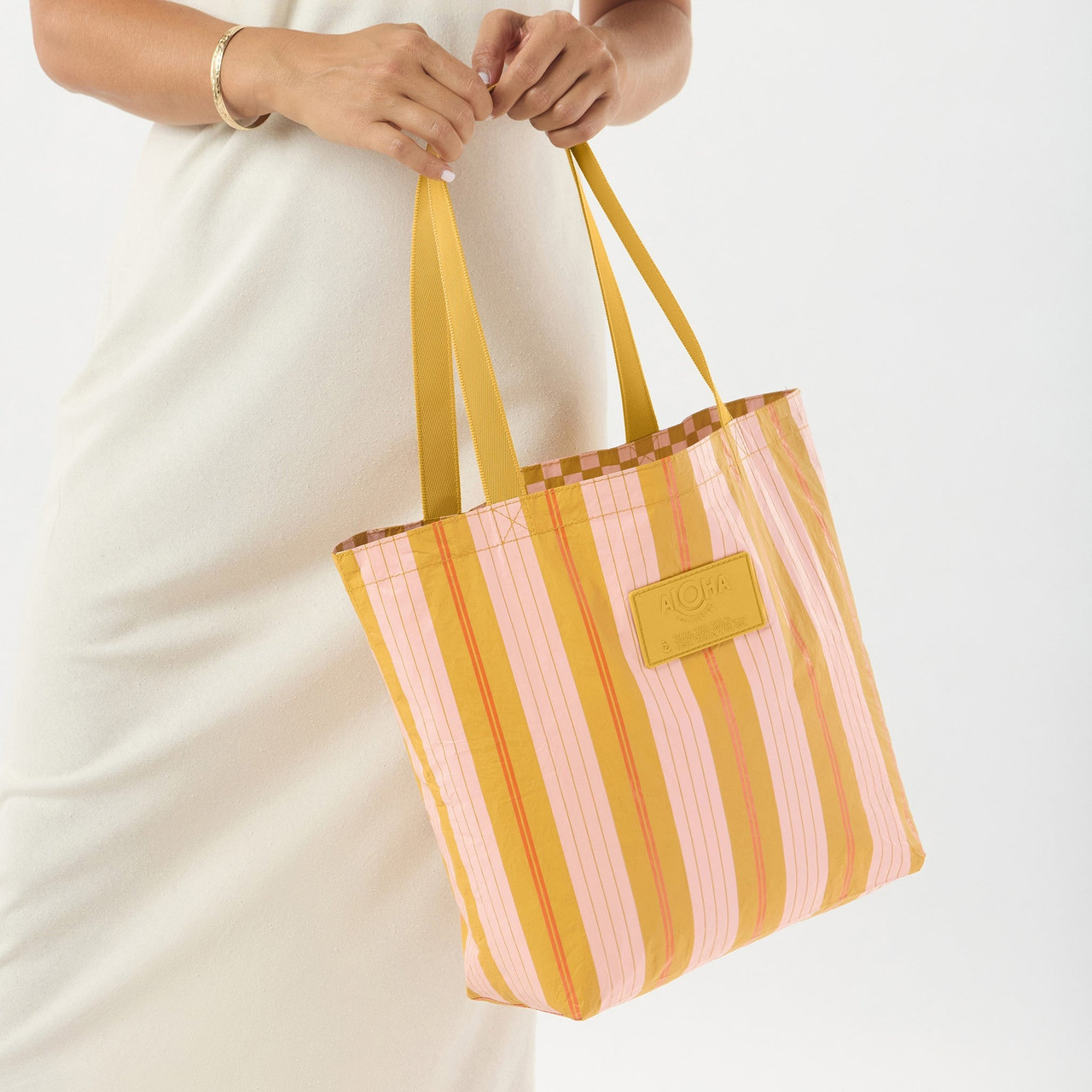 Aloha Collection Market Stripe Reversible Tote Bag 4 Aloha Collection Market Stripe Reversible Tote Bag